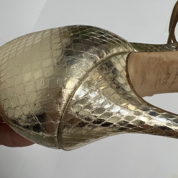 Jimmy Choo Straits D’Orsay Gold Heels - Picture 9 of 14